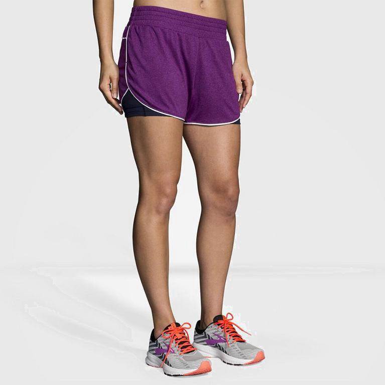 Brooks Rep 3 2-In-1 - Pantalones Cortos Mujer - Moradas (RZ4168529)